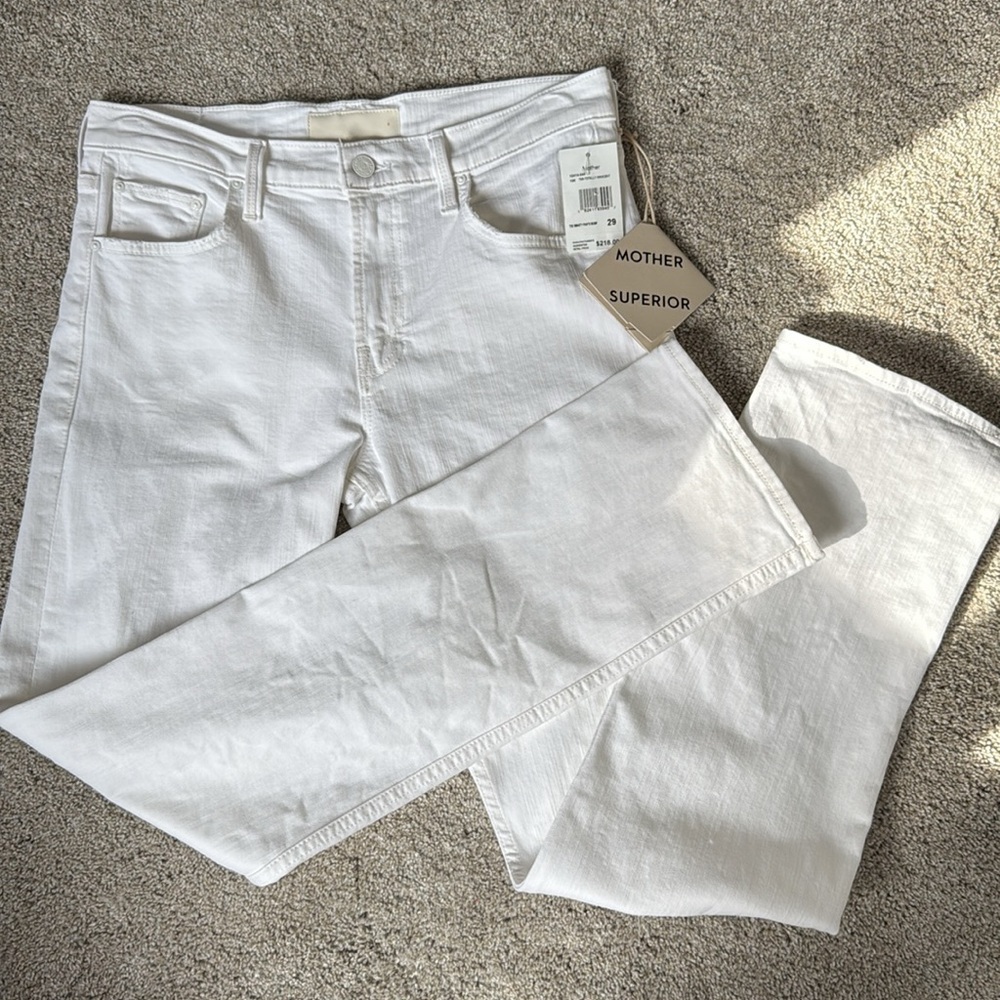 NWT MOTHER The Smarty Pants Skimp High Rise Jeans in Totally Innocent - Picture 10 of 11
